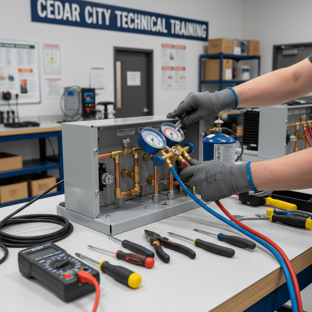 Detailed hands-on HVAC system training and adjustment
